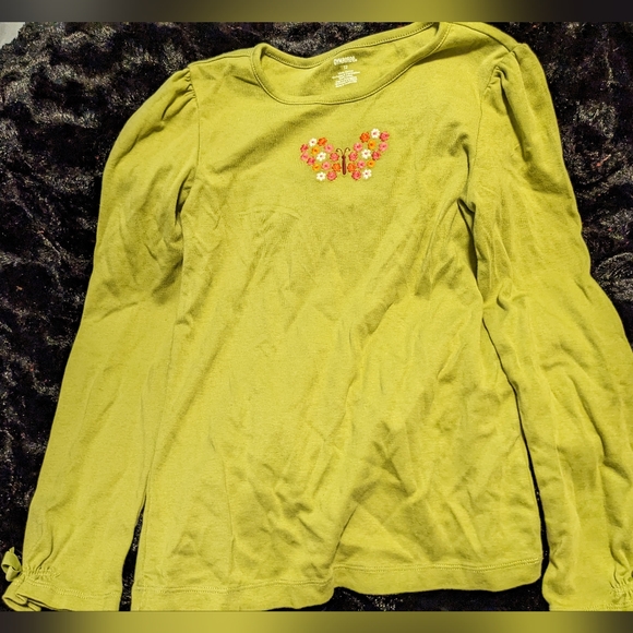 Gymboree Green Butterfly Girls Long Sleeves Shirt- 12 - Picture 1 of 6